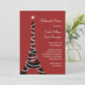 Paris Lights Rehearsal Dinner Invitation Kaart (Staand voorkant)