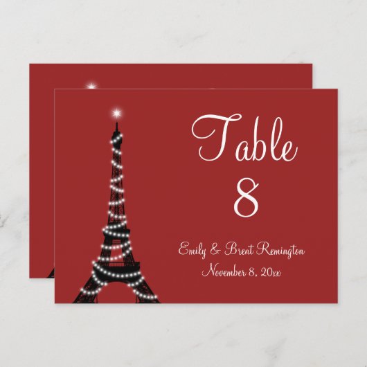 Paris Lights Tafelnummers (Voorkant / Achterkant)
