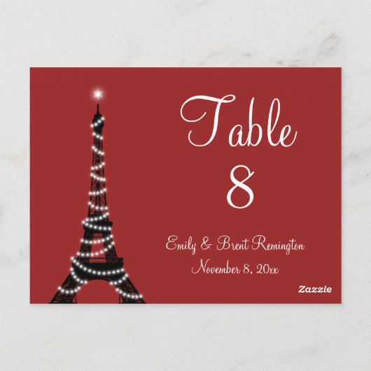 Paris Lights Tafelnummers (Achterkant)