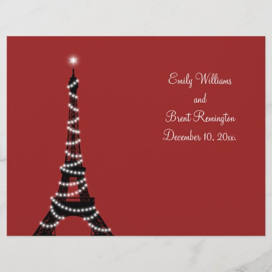Paris Lights Wedding Programme (Voorkant)
