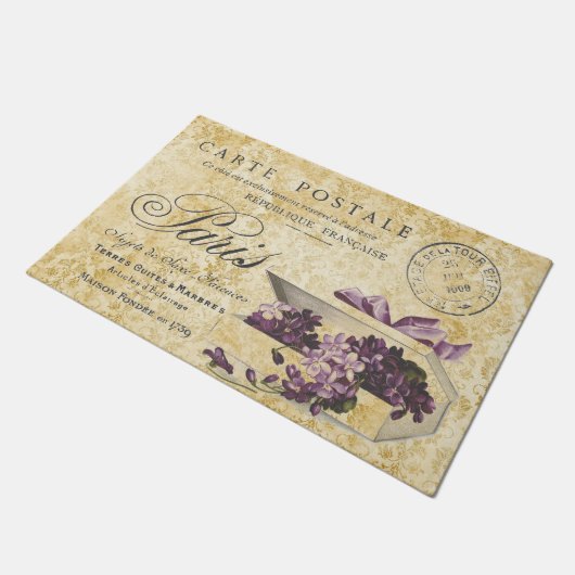 Paris Lilacs Carte Postale Deurmat (Schuin)