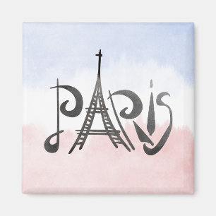 Paris Logo Square Magnet