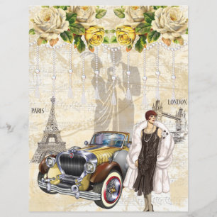 Paris London Mode Collage Scrapbook Paper