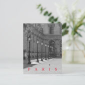 Paris Louvre binnenplaats lantaarnpalen zicht ansi Briefkaart (Staand voorkant)