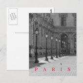 Paris Louvre binnenplaats lantaarnpalen zicht ansi Briefkaart (Voorkant / Achterkant)