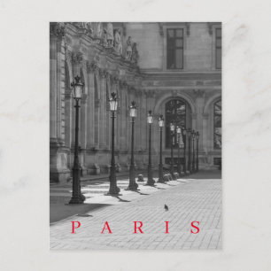 Paris Louvre binnenplaats lantaarnpalen zicht ansi Briefkaart