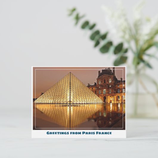 Paris Louvre Museum Pyramid Briefkaart (Staand voorkant)