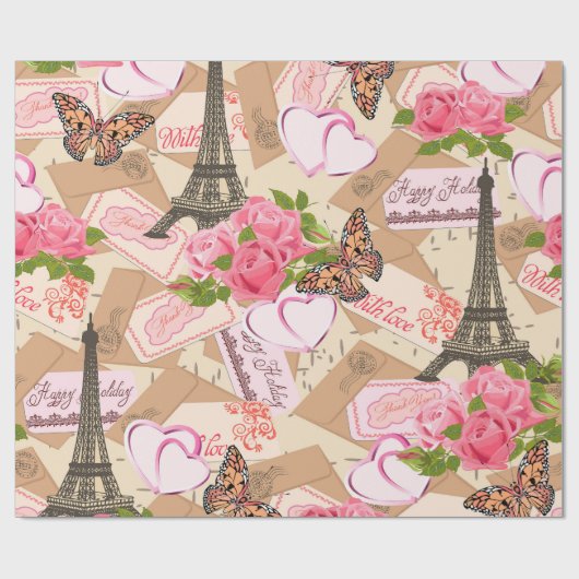 Paris Love Cadeaupapier (Vlak)