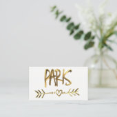 Paris Love France Gold Kijk Typography Elegant Visitekaartje (Staand voorkant)