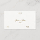 Paris Love France Gold Kijk Typography Elegant Visitekaartje (Achterkant)