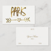 Paris Love France Gold Kijk Typography Elegant Visitekaartje (Voorkant / Achterkant)