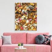 Paris Love Padlocks 1 Canvas Afdruk (Insitu (Woonkamer))
