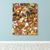 Paris Love Padlocks 1 Canvas Afdruk (Insitu (Houten vloer))