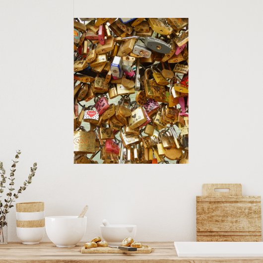 Paris Love Padlocks 1 Canvas Print (Keuken)
