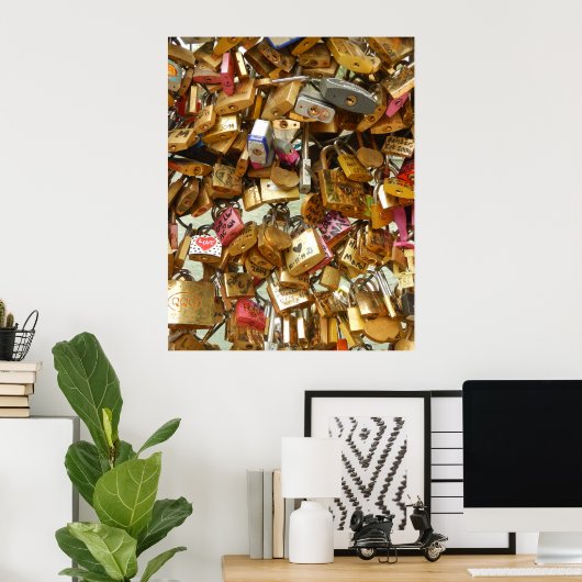 Paris Love Padlocks 1 Canvas Print (Thuiskantoor)