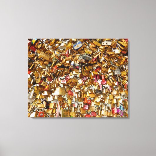 Paris Love Padlocks 3 Canvas Afdruk (Voorkant)