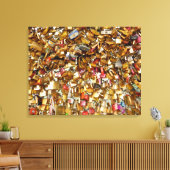 Paris Love Padlocks 4 Canvas Afdruk (Insitu (Woonkamer))
