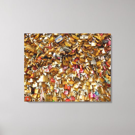 Paris Love Padlocks 4 Canvas Afdruk (Voorkant)