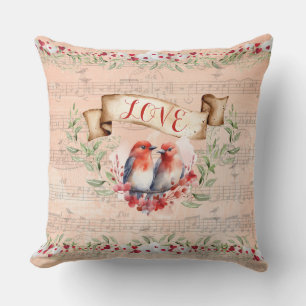 Paris Love Postmark Vogels met grillige notities Kussen