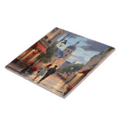 Paris Love: Romantic Couple Evening Stroll France Tegeltje (Zijkant)