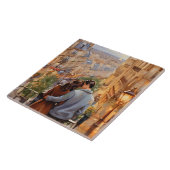 Paris Love: Romantic Couple French City View Tegeltje (Zijkant)