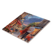 Paris Love: Romantic Summer Night Couple Tegeltje (Zijkant)