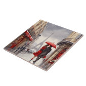 Paris Love: Romantic Winter Eiffel Tower Walk Tegeltje (Zijkant)