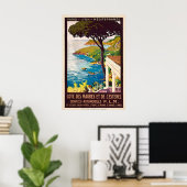 Paris Lyon Vintage Reisposter - IngelijstNiet inge Poster (Thuiskantoor)