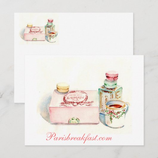 Paris Macaron box van Carol Gillott Briefkaart (Voorkant / Achterkant)