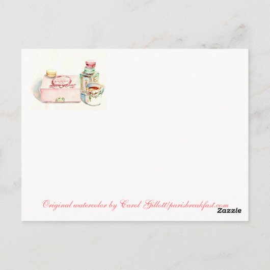 Paris Macaron box van Carol Gillott Briefkaart (Achterkant)