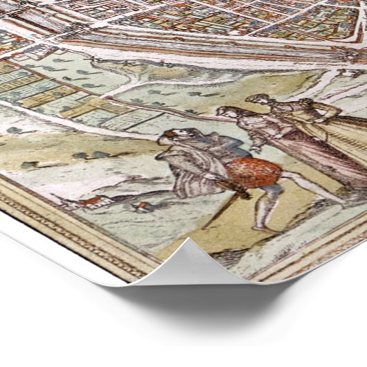 PARIS MAP, 1581 POSTER (Hoek)