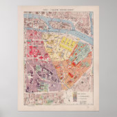  Paris Map, 1900 - 5e Arrondissement Poster (Voorkant)
