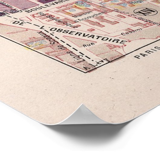  Paris Map, 1900 - 5e Arrondissement Poster (Hoek)