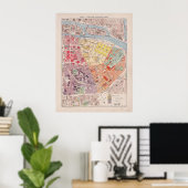 Paris Map, 1900 - 5e Arrondissement Poster (Thuiskantoor)