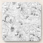 Paris Map Drankjes Onderzetter (Voorkant)