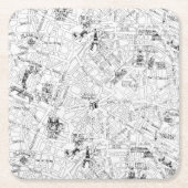 Paris Map Kartonnen Onderzetters (Voorkant)