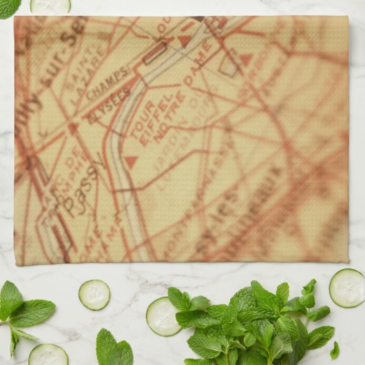 PARIS Map Kitchen Towel Theedoek (Gevouwen)