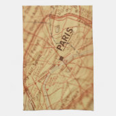 PARIS  Map Kitchen Towel Theedoek (Verticaal)