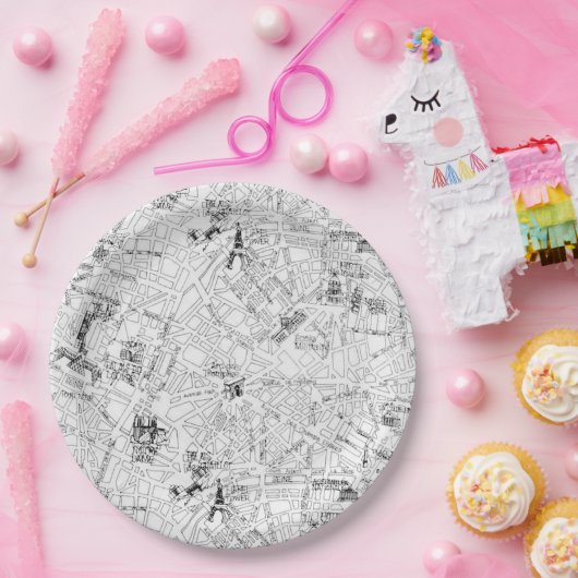 Paris Map Papieren Bordje (Feest)