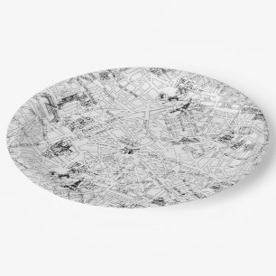 Paris Map Papieren Bordje