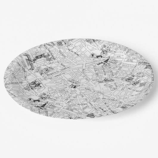 Paris Map Papieren Bordje (Gekanteld)