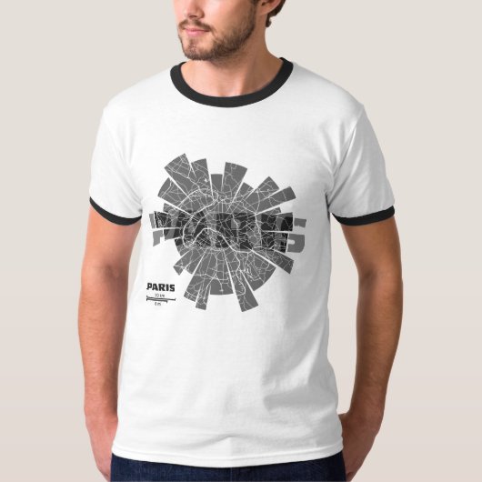 Paris Map Ringer T-Shirt (Voorkant)