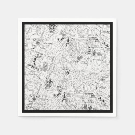 Paris Map Servetten (Voorkant)