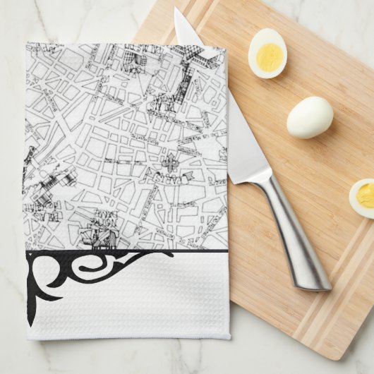 Paris Map Theedoek (Quarter Fold)