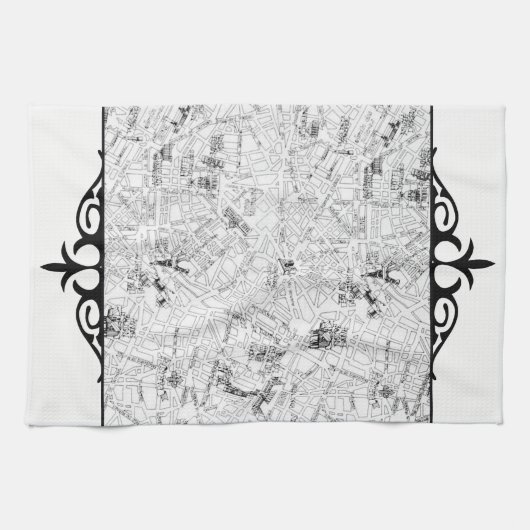 Paris Map Theedoek (Horizontaal)