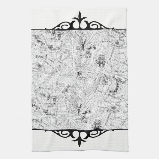 Paris Map Theedoek (Verticaal)