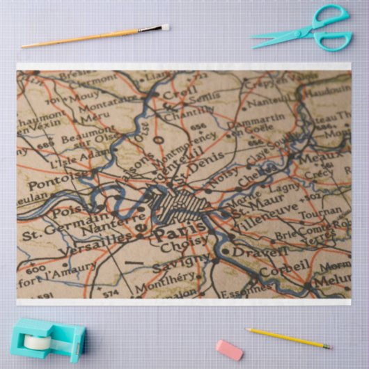 Paris Map Tissuepapier (Craft)