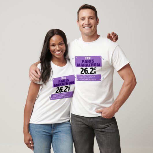Paris Marathon Runner, 26.2 Miles gepersonaliseerd T-shirt (Unisex)