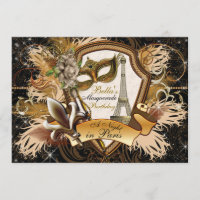 Paris Masquerade Party Uitnodigingen