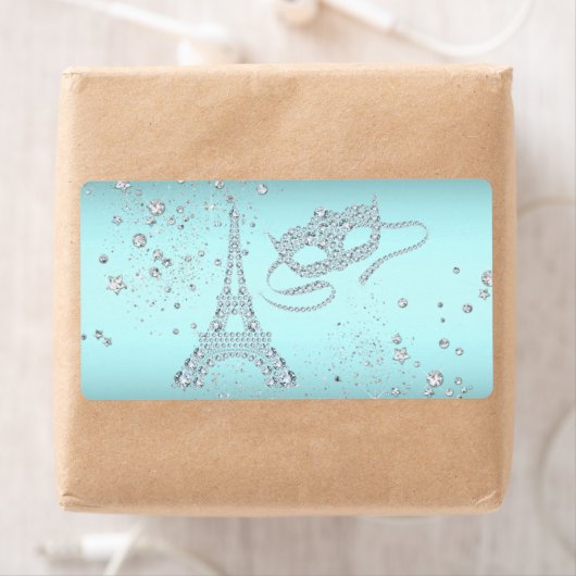 Paris Masquerade Party Waterfles Labels (Insitu)